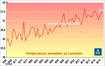 Température annuelle au Lamentin